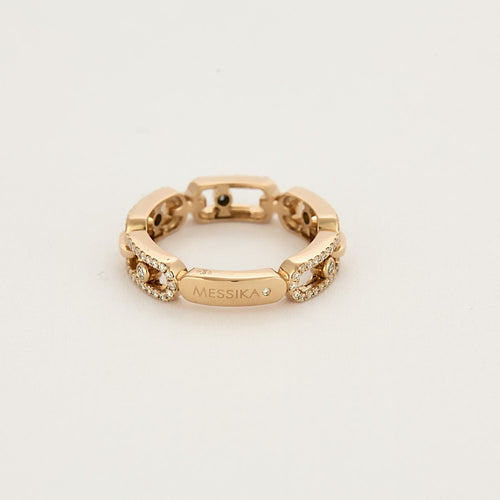 Bague 54 MESSIKA - Move Link Multi Pavée - Bague en or rose et diamants 58 Facettes CAL22184