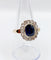 Bague 60 Bague pompadour Art Déco or et platine, saphir synthétique de 3,00 carats, diamants taille rose (circa 1920) 58 Facettes A04827