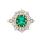 Bague 54 Bague Pompadour Or jaune, Platine Emeraude, Diamant 58 Facettes 4183601CN
