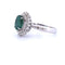 ANELLO IN ORO BIANCO 18 KT con smeraldo 1.80 ct  e diamanti 58 Facettes