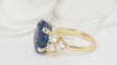 Bague Bague en or jaune, saphir de Ceylan et diamants 58 Facettes