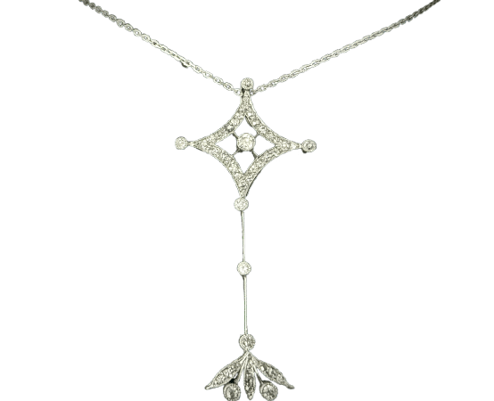 Pendentif Pendentif en platine serti de 1 carat de diamants 58 Facettes