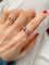 Bague 54 Bague or jaune, fleurs rubis diamants 58 Facettes