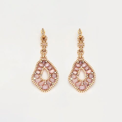 Boucles d'oreilles Boucles d'oreilles vintage saphirs et diamants sertis sur or jaune 58 Facettes 3679