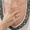 Bague 56 Bague or jaune saphir émeraudes diamants 58 Facettes LP471/15