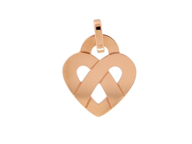 pendentif POIRAY coeur entrelace mm collier en or rose 18k