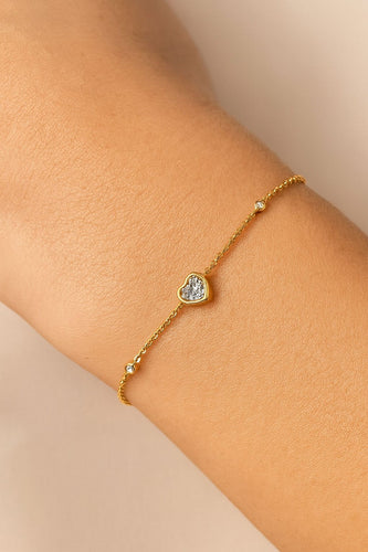 Bracelet Bracelet en or jaune 18 carats diamant cœur 58 Facettes