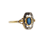 Bague 56 Bague Art Déco or monture géométrique et pierre bleue (circa 1930) 58 Facettes A06281