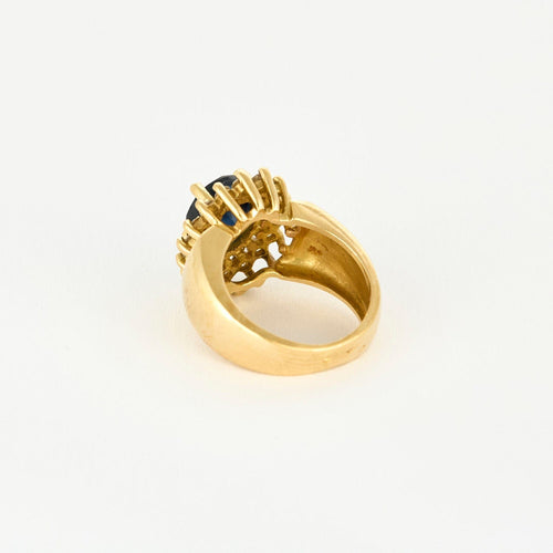 Bague 46 Bague marguerite, or jaune, saphir et diamants 58 Facettes CO2