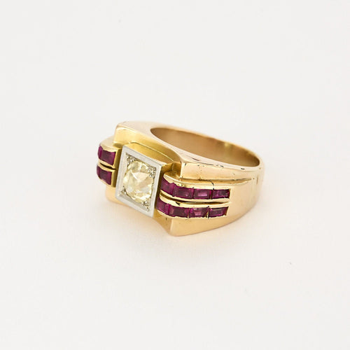 Bague 52.5 Bague en Or jaune & blanc 18k Diamant 58 Facettes CAS01452