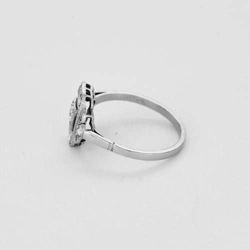 Bague 55 Bague style Art Déco en or gris et diamants 58 Facettes CHA1154