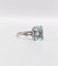 Bague 53 Bague cocktail art déco or blanc aigue marine 58 Facettes A05346