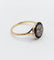 Bague 56.5 Bague cible art déco or jaune, diamants et saphirs calibrés synthétiques 58 Facettes A05652