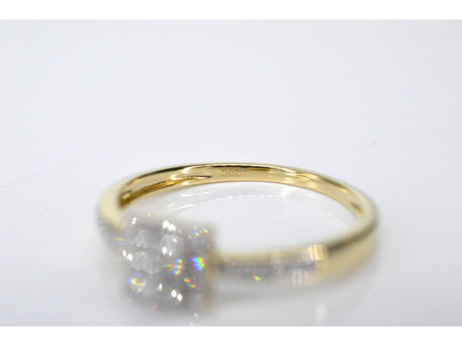 Bague Bague entourage en or avec diamants 58 Facettes 2106