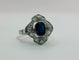 Bague 53 Bague de style Art Déco en platine avec un saphir central et des diamants 58 Facettes 50245