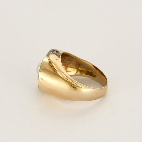 Bague 57 Bague en Or rose 18k, perle de culture et diamants 58 Facettes DAX0101