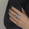 Bague 55 Bague bandeau diamants noirs et blancs 58 Facettes 25639