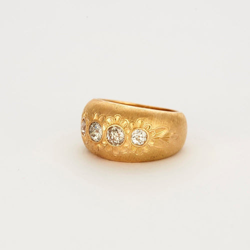 Bague 51 Bague jonc or jaune sertie de diamants 58 Facettes GU62