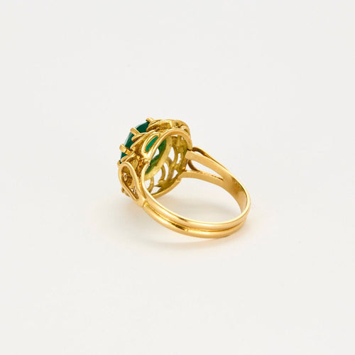 Bague 55.5 Bague or jaune émeraude 58 Facettes LP977/15