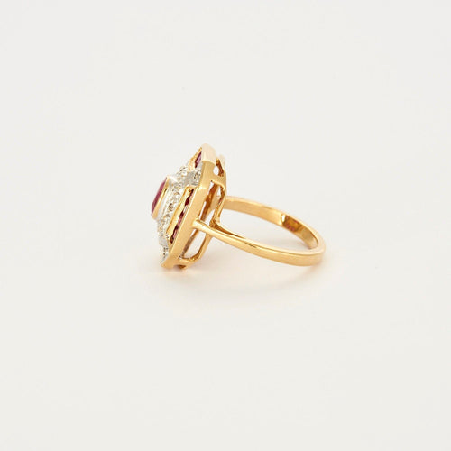 Bague 51 Bague Octogonale en or jaune, rubis, diamants 58 Facettes 1