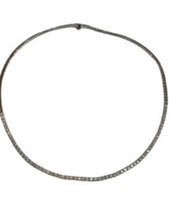 Collier Collier rivière de diamants en or blanc 18k environ 3 ct 58 Facettes
