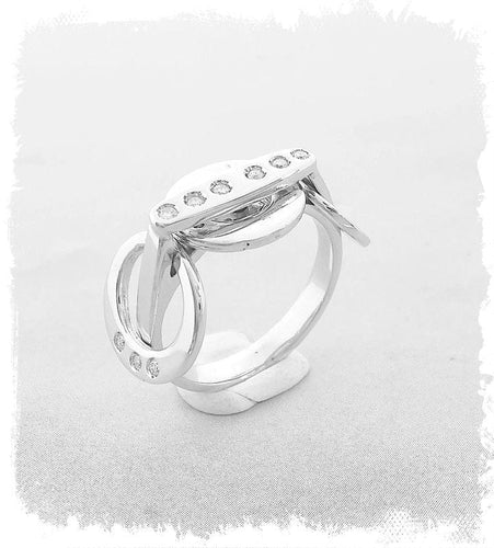 Bague 54 Bague Diamants Or Blanc 18 K 58 Facettes AA 1447