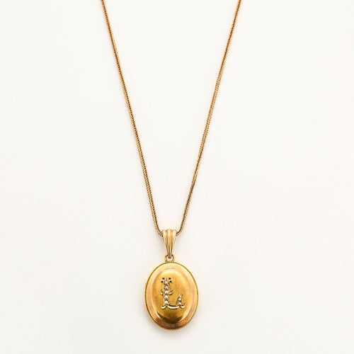 Collier Collier ancien début XXe avec pendentif porte photo 58 Facettes
