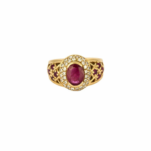 Bague 49 Bague Chevalière rubis, diamants 58 Facettes LP990/13