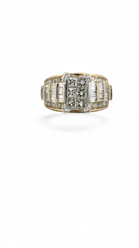 Bague 55 Bague en or bicolore 14 carats et diamants naturels 58 Facettes