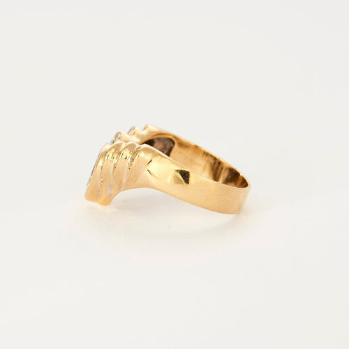 Bague 54 Bague aigrette en or jaune sertis de diamants 58 Facettes GS2