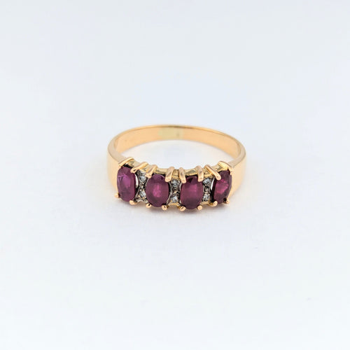 Bague 58 Bague en or jaune rubis et diamants 58 Facettes 31234