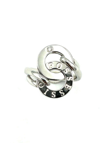 Bague 54 PIAGET. Collection "Possession", bague or blanc 18K et diamant 58 Facettes