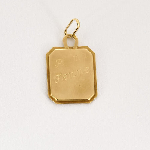 Pendentif AUGIS - Médaille sentimentale en or jaune 58 Facettes GU112