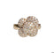 Bague 58 Bague en or jaune en forme de fleur et diamants 58 Facettes