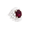 Bague 56 Bague jupe rubis, diamants, platine. 58 Facettes 34673