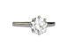 Bague 53.5 Solitaire en or, style Art déco tardif, serti d'un diamant taille brillant ancien de 1,14 carat. 58 Facettes