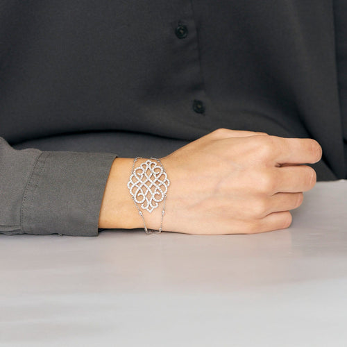 Bracelet Bracelet Dentelle or blanc diamants 58 Facettes LP22/17