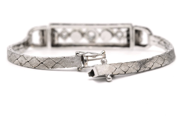 Bracelet Bracelet Art Déco en or blanc 18k et diamants taille brillant 0,538 ct 58 Facettes 23417