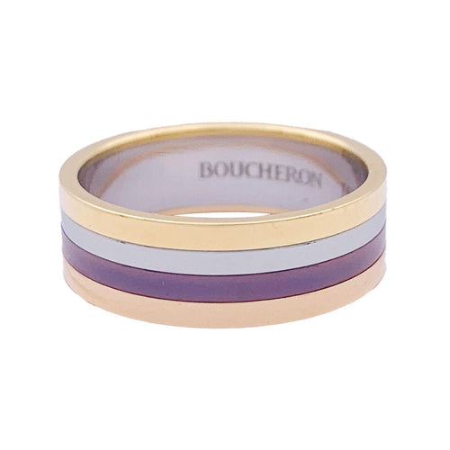56 Bague Boucheron "My First Quatre", deux ors et acier. 58 Facettes 33324