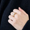 52 Bague or jaune, perle blanche et diamants 58 Facettes 240787