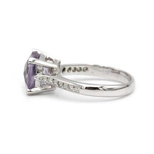 Bague 53 Bague or diamants améthyste 58 Facettes 240053SP