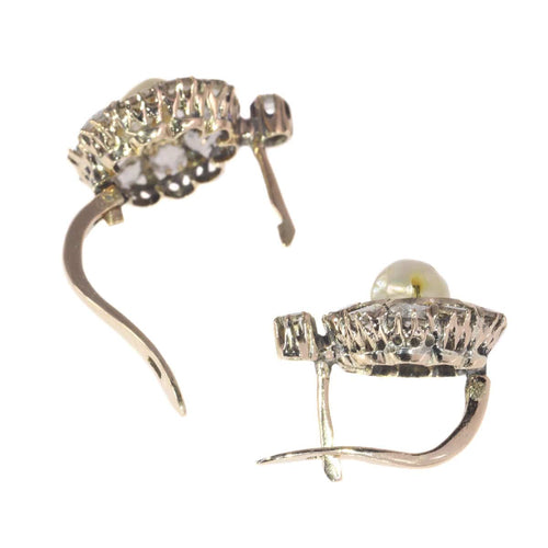 Boucles d'oreilles Objets de famille précieux : boucles d'oreilles en diamant de l'époque victorienne 58 Facettes 20195-0130