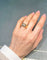 Bague bombée en or jaune 18K et diamant
