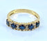 Bague 51 Demi alliance en or jaune, 5 saphirs et 8 diamants 58 Facettes AB433