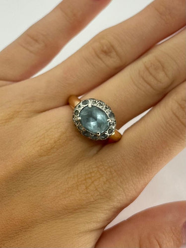 Bague 57 Bague Pomelatto or rose et aigue-marine 58 Facettes 71501