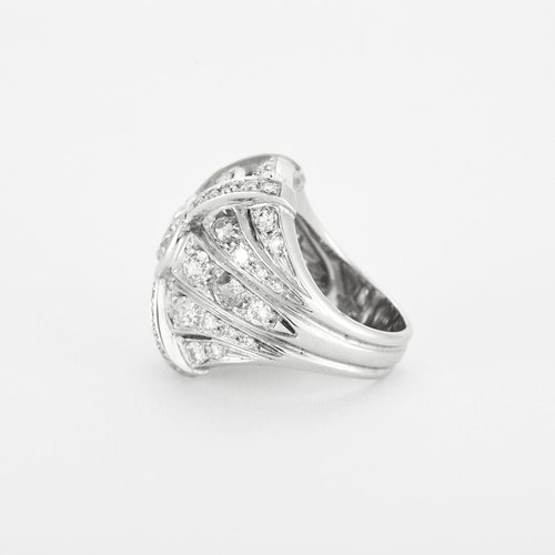 Bague 53 Bague style Art Déco Diamant 1.55ct 58 Facettes 1972