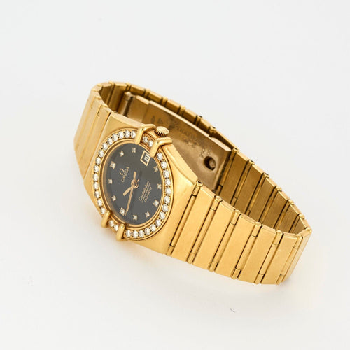 Montre OMEGA - Constellation -  Montre de dame or jaune, onyx et diamants 58 Facettes RL30
