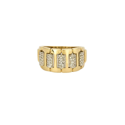 Bague 53 Bague en or jaune et or gris , diamants 58 Facettes CAN12052