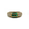 Bague Fred or jaune 750 diamants et émeraude calibrés