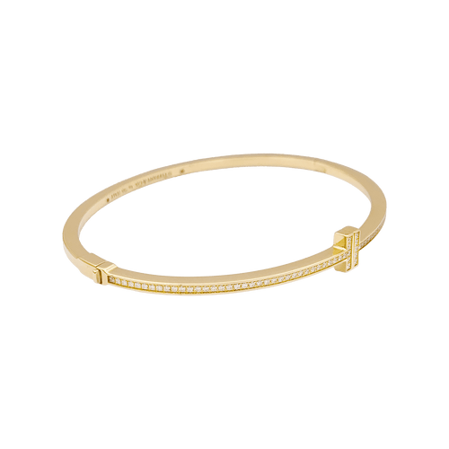 Bracelet Bracelet Tiffany & Co., "Tiffany T", or jaune, diamants. 58 Facettes 34364
